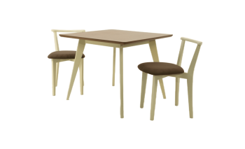 Слоновая Кость/Велюр Коричневый