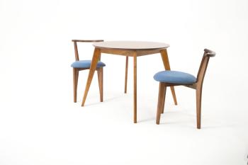 Орех/Рогожка Синий