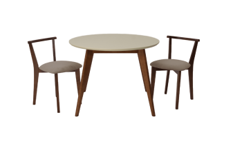 Орех/Слоновая Кость/Велюр Бежевый