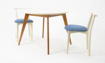 Орех/Слоновая Кость/Рогожка Синий