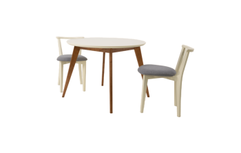 Орех/Слоновая Кость/Рогожка Серый