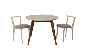 Орех/Слоновая Кость/Велюр Бежевый