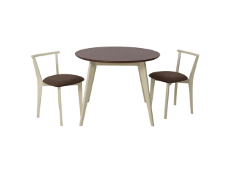 Слоновая Кость/Велюр Коричневый