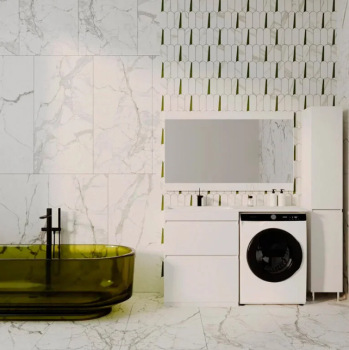 Тумба напольная Style Line Даллас 130 левая + Умывальник ESTETUS Даллас 1300*482 левый