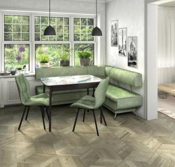 Кухонный набор Betel Угловой диван Валенсия (МД-1200+МУ-500+МД-1000)+ стол Флорида СМ-7 нога массив изогнутая+Стул Рим 2шт.)