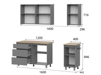 Кухонный гарнитур Арника Денвер 2м