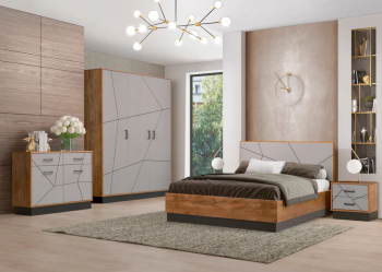 Спальня Олимп Гамма комплектация 1 (54.07+54.12+54.19+54.19+54.15 с ортопед. Осн.)