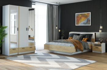 Спальня Сильва Оттавия комплектация 4 (НМ 011.56 Ультра Графит+НМ 011.15+НМ 011.15+НМ 011.80 PZ+ НМ 011.20 PZ)