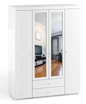 Шкаф 4 дв (560) с 2 Большими глухими дверьми, с 2 Малыми зеркальными дверьми и ящиками Катрин-К МН-63 Монако