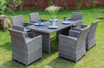 Обеденный комплект ROYAL FAMILY Fiona из искусственного ротанга