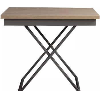 Стол-трансформер Левмар Apollo D68/S59 дуб шамони светлый/серебро