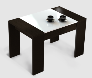 Столик журнальный 210 Черный/белый матовый (У)