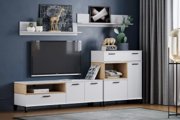 Гостиная Сильва Bergen комплектация 3 (НМ 011.60-01+НМ 011.60-01+НМ 013.80+НМ 013.44)