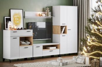 Гостиная Сильва Bergen комплектация 1 (НМ 013.07+НМ 011.60-01+НМ 013.42+НМ 013.80)