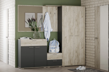 Прихожая Сильва Санти комплектация 1 (НМ 013.77+НМ 040.01+НМ 014.16+НМ 013.24+НМ 040.42)