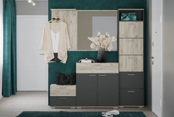 Прихожая Сильва Санти комплектация 3 (НМ 013.24+НМ 013.77+НМ 013.26+НМ 014.16+НМ 040.01)