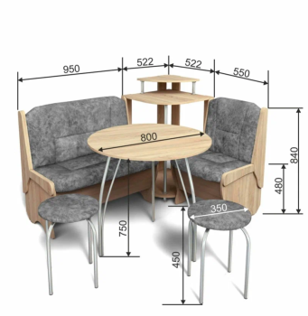 Скамья Betel ЛОТОС 950 Однотон