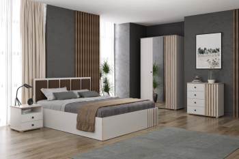 Спальня Олимп Либерти 20 мм. комплектация 3 (51.14+51.17+51.17+51.05+51.19 с ортопед. осн.)