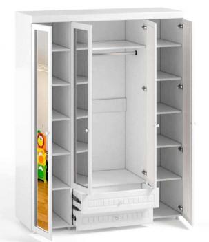 Шкаф 4 дв (560) с 2 Большими зеркальными дверьми, с 2 Малыми зеркальными дверьми и ящиками Катрин-К МН-64 Монако