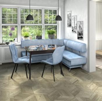 Кухонный набор Betel Угловой диван Валенсия (МД-1200+МУ-500+МД-1000) + стол Флорида СМ-5 нога массив изогнутая + Стул Рим 2шт.