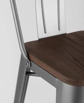 Стул барный STOOL GROUP TOLIX WOOD со спинкой