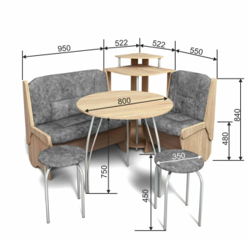 Скамья Betel ЛОТОС 550 Однотон