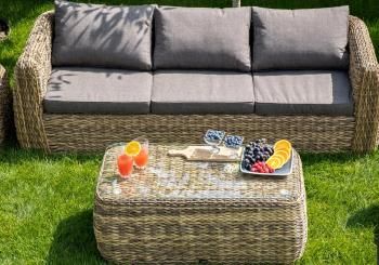 Диван из искусственного ротанга (гиацинт) трехместный 4sis Кальяри