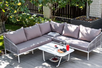 Модульная угловая лаунж-зона из роупа (веревки) 4sis Канны