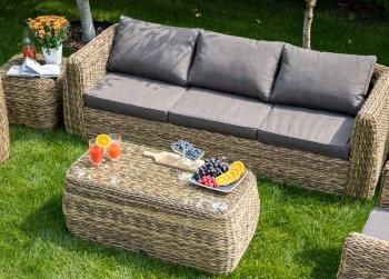 Диван из искусственного ротанга (гиацинт) трехместный 4sis Кальяри