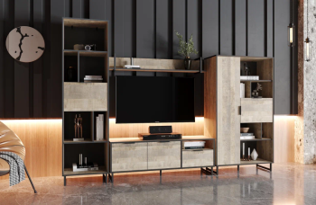 Гостиная Сильва Фолк комплектация 1 (НМ 014.91+НМ 014.47+НМ 014.22+НМ 014.58)