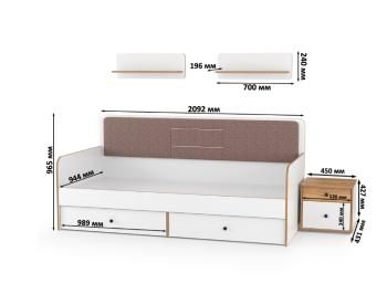 Спальный гарнитур для детской Mobi Вуди Компоновка № 34 11.02 + 13.287 + 15.46 2шт
