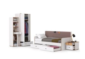 Спальный гарнитур для детской Mobi Вуди Компоновка № 40 11.02 + 13.287 + 13.146 + 13.138