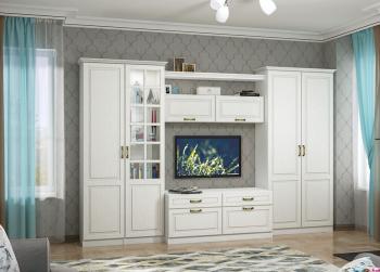 Гостиная Mobi Ливерпуль набор мебели 4 Тумба + Шкаф навесной + Полка + Шкаф для одежды + Пенал + Витрина + Карниз 1000 2шт