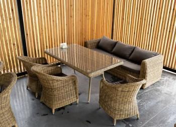 Диван из искусственного ротанга (гиацинт) трехместный 4sis Кальяри