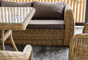 Диван из искусственного ротанга (гиацинт) трехместный 4sis Кальяри