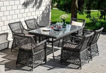 Обеденная группа плетеная 4sis Латте-160 L