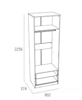 Шкаф для одежды Сильва Акварель НМ 013.02-03 М1 с ящиками