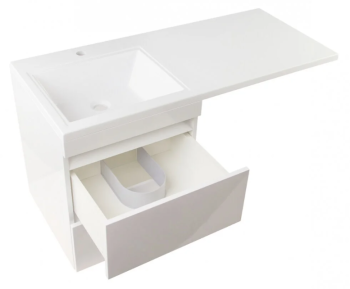 Тумба подвесная Style Line Даллас 110 + Умывальник ESTETUS Даллас 1100*480 левый
