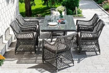 Обеденная группа плетеная 4sis Латте-160 L