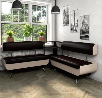 Кухонный набор Betel Угловой диван Валенсия (МД-1200+ПУ-500+МД-1000)+ стол Флорида СМ-5 нога массив прямая+Стул Рим 2шт.)