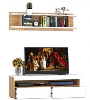 Гостиная Mobi Альба Комплектация № 4 Тумба под ТВ + Полка навесная