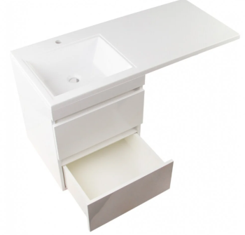 Тумба подвесная Style Line Даллас 110 + Умывальник ESTETUS Даллас 1100*480 левый