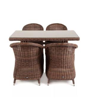 Обеденная группа плетеная 4sis Латте-140 R