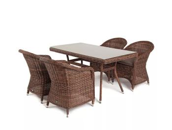 Обеденная группа плетеная 4sis Латте-140 R