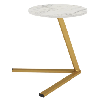 Мрамор белый/металл: золотой