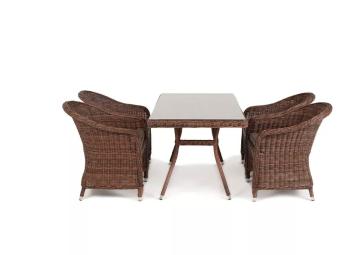 Обеденная группа плетеная 4sis Латте-140 R