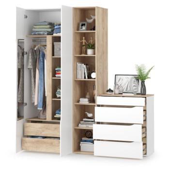 Шкаф двухстворчатый Mobi Муссон 13.198 + 13.349 Стеллаж + 13.97 Комод