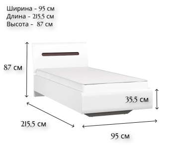 Кровать БРВ Мебель AZTECA S205-LOZ90x200 без основания