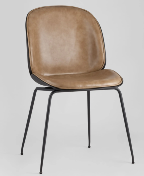 Бежевая экокожа черные ножки