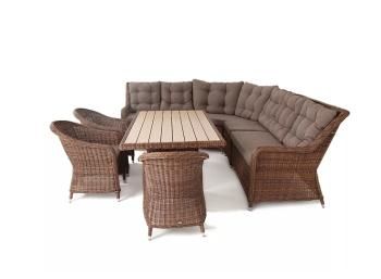 Обеденная группа угловая из искусственного ротанга 4sis Бергамо